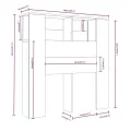Armoire de tête de lit Gris béton 100x18,5x104,5 cm