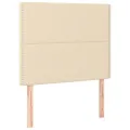 cadre de lit et matelas Crème 90x190 cm Tissu