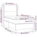 cadre de lit et matelas Crème 90x190 cm Tissu