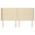 Tête de lit avec oreilles Crème 183x16x118/128 cm Tissu
