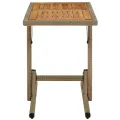 Table de jardin Beige Bois massif d'acacia et poly rotin