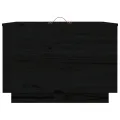 Boîtes de rangement et couvercles 3 pcs Noir Bois massif de pin
