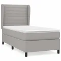 cadre de lit avec matelas Gris clair 100x200cm Tissu