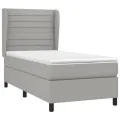 cadre de lit avec matelas Gris clair 100x200cm Tissu