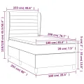 cadre de lit avec matelas Gris clair 100x200cm Tissu