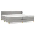 cadre de lit avec matelas Gris clair 200x200cm Tissu