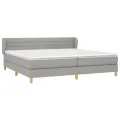 cadre de lit avec matelas Gris clair 200x200cm Tissu