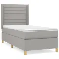 cadre de lit avec matelas Gris clair 100x200cm Tissu