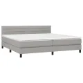 cadre de lit avec matelas Gris clair 200x200cm Tissu