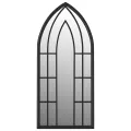 Miroir de jardin Noir 70x30 cm Fer pour utilisation extérieure
