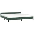 Cadre de lit avec tête de lit Vert foncé 200x200 cm Velours