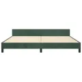 Cadre de lit avec tête de lit Vert foncé 200x200 cm Velours
