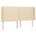 Tête de lit avec oreilles Crème 203x16x118/128 cm Tissu