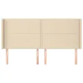 Tête de lit avec oreilles Crème 203x16x118/128 cm Tissu