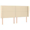 Tête de lit avec oreilles Crème 203x23x118/128 cm Tissu