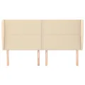 Tête de lit avec oreilles Crème 203x23x118/128 cm Tissu