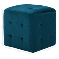 2 pcs Poufs Bleu 30 x 30 x 30 cm Tissu velours