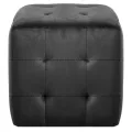 2 pcs Poufs Noir 30 x 30 x 30 cm Tissu velours