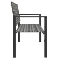Banc de jardin à 2 places gris résine tressée