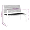 Banc de jardin à 2 places gris résine tressée