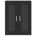 Armoires murales 2 pcs noir bois d'ingénierie