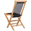Chaises pliables de jardin 2 pcs Bois de teck solide et corde