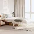 Cadre de lit métal avec tête de lit/pied de lit blanc 100x200cm