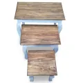 Ensemble de tables gigognes 3 pcs Bois de récupération massif