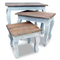 Ensemble de tables gigognes 3 pcs Bois de récupération massif
