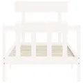 Cadre de lit et tête de lit blanc 100x200 cm bois massif
