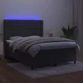 cadre de lit matelas et LED Gris foncé 140x200 cm