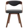 Chaises à manger lot de 4 gris foncé bois courbé et tissu