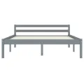 Cadre de lit Gris Bois de pin massif 120 x 200 cm