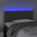 Tête de lit à LED Gris foncé 80x5x78/88 cm Velours