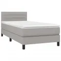 cadre de lit avec matelas et LED Gris clair 90x190cm