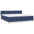 cadre de lit avec matelas Bleu 200x200 cm Tissu
