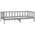 Lit de repos avec matelas 90x200 cm Gris Bois de pin massif