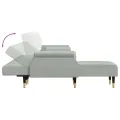 Canapé-lit en forme de L gris clair 271x140x70 cm velours