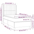 cadre de lit matelas LED Gris foncé 90x190cm Tissu