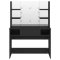 Table de maquillage avec éclairage LED 100x40x135 cm MDF Noir