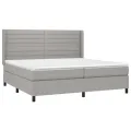 cadre de lit matelas LED Gris clair 200x200 cm Tissu