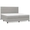 cadre de lit avec matelas Gris clair 200x200cm Tissu