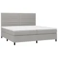 cadre de lit avec matelas Gris clair 200x200cm Tissu