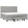 cadre de lit avec matelas Gris clair 200x200cm Tissu