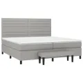 cadre de lit avec matelas Gris clair 200x200cm Tissu