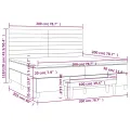 cadre de lit avec matelas Gris clair 200x200cm Tissu
