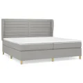 cadre de lit avec matelas Gris clair 200x200cm Tissu