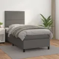 cadre de lit avec matelas Gris 100x200 cm Similicuir