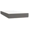cadre de lit avec matelas Gris 100x200 cm Similicuir