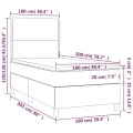 cadre de lit avec matelas Gris 100x200 cm Similicuir